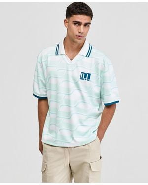 Mode Of One Relaxed-fit Varsity Polo Shirt - Blue