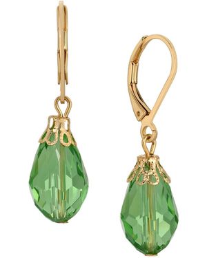 2028 Acrylic Bead Drop Earrings - Green