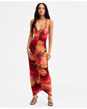 Rachel Roy Thalassa Printed Mesh Dress - Red
