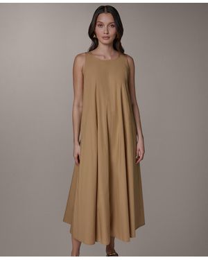 Donna Karan Weekend Sleeveless Halter Tie Back Maxi Dress - Brown