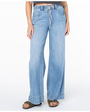 Roxy Finley Drawstring Waist Mid-rise Jeans - Blue