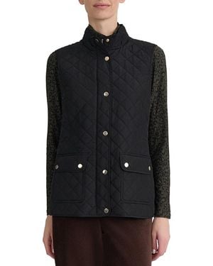 Jones New York Quilted Mock-neck Vest - Black
