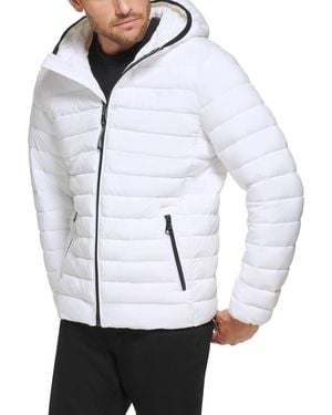 Calvin Klein Hooded & Quilted Packable Jacket - White
