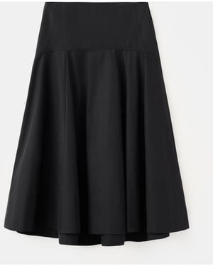 Mango Selection Seams Flared Skirt - Black