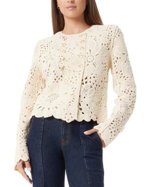 Sam Edelman Fiona Double-breasted Crochet Blazer - Natural