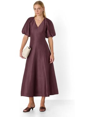 Whistles Silk Blend Taffeta Maxi Dress - Purple
