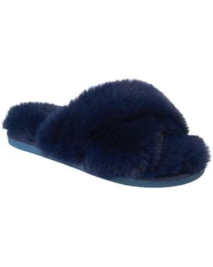 Nine West X-band Faux Fur Slippers - Blue