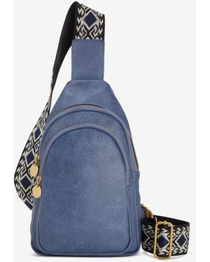 Style & Co. Webbing Strap Small Sling Bag - Blue