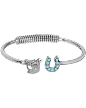 2028 Crystal Horseshoe Cuff Bracelet - White