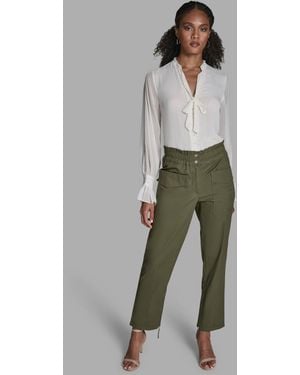 BCBGMAXAZRIA Patch Pockets Mid-rise Pants - Green