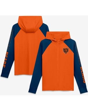 Fanatics Orange/navy Chicago Bears Cornerback Blitz Raglan Full-zip Hoodie