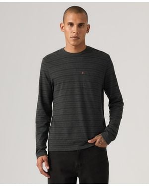 Levi's Long Sleeve Crewneck Pocket T-shirt - Gray