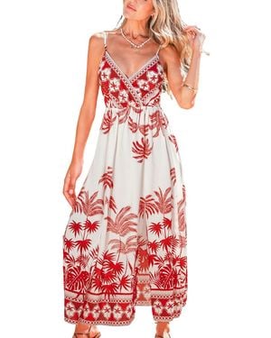 CUPSHE Photo Sesh Tropical Maxi Beach Dress - Red