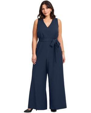 Avenue Cool Hand Wide Leg Jumpsuit - Blue