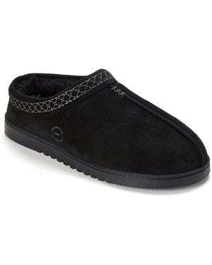 Dearfoams Dean Genuine Suede Slip-on Clog Slipper - Black