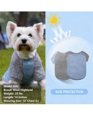 Aronkl 2-pack Lightweight Athletic Dog T-shirt - Blue