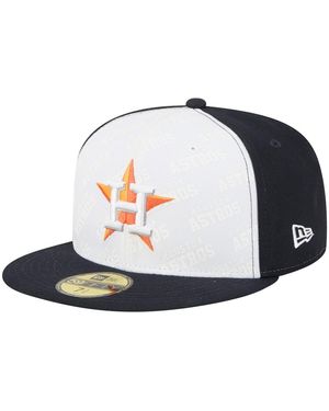 KTZ White/navy Houston Astros Repeat 59fifty Fitted Hat - Blue