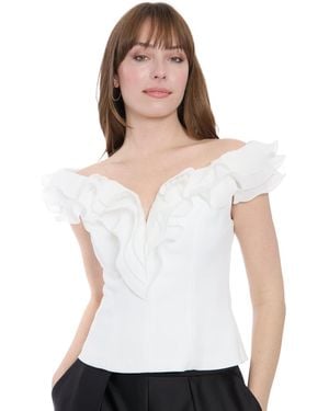 Muse Ruffle Off-the-shoulder Top - White