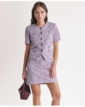BCBGMAXAZRIA Novelty Crewneck Blazer - Purple
