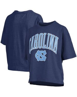 Pressbox North Carolina Tar Heels Nelson Arch Over Logo Waist Length Oversized Slub T-shirt - Blue