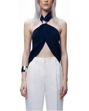 Nocturne Twist Halter Neck Bustier - Blue