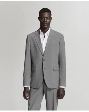 Mango London Regular-fit Suit Blazer - Gray
