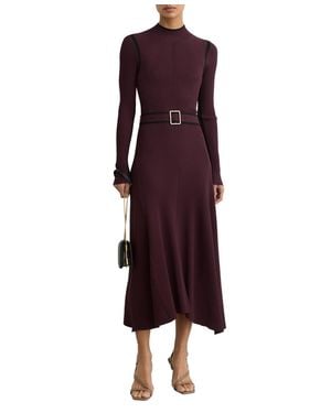 Reiss Etta Mock-neck Long-sleeve Midi Sweater Dress - Red