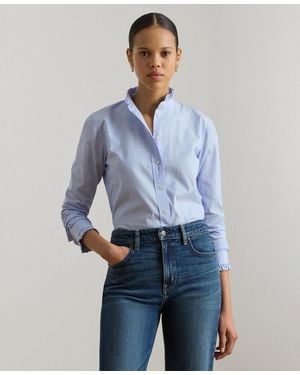 Ralph Lauren Band Collar Long-sleeve Shirt - Blue