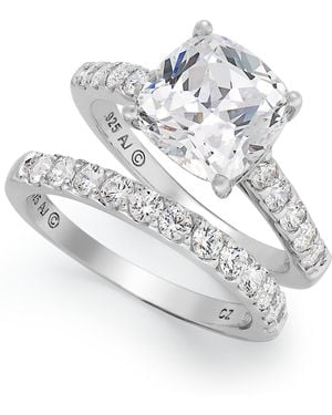 Arabella Sterling Silver Ring Set, Cubic Zirconia Bridal Ring And Band Set (8 Ct. T.w.) - White