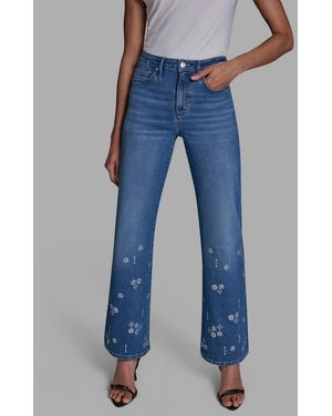 BCBGMAXAZRIA High-rise Wide-leg Embellished Jeans - Blue