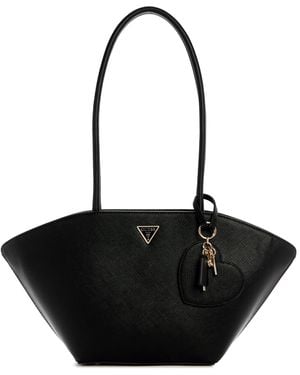 Guess Bolena Large Shoulder Satchel Bag - Black