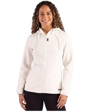 Cutter & Buck Roam Epic Comfort Recycled Full Zip Hooded Jacket - White