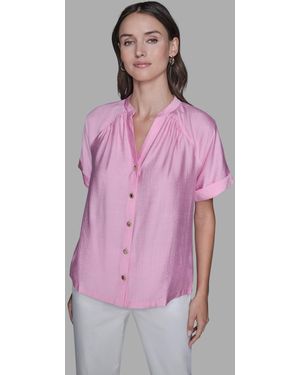 Karl Lagerfeld Drop Shoulder Top - Purple