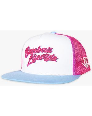 Baseball Lifestyle 101 Pink/light Blue Signature Adjustable Trucker Hat