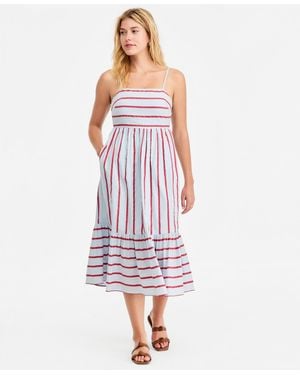 On 34th Cutout-back Tiered Cotton Midi Dress - White