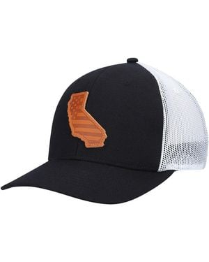 Local Crowns California Leather Patch Trucker Snapback Hat - Blue