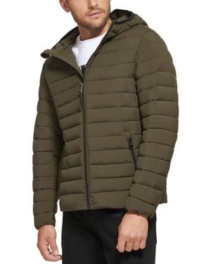 Calvin Klein Hooded & Quilted Packable Jacket - Green
