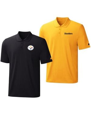 Starter Black/gold Pittsburgh Steelers Two-pack Logo Polo Set - Yellow
