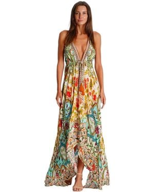 La Moda Clothing Maxi Agatha Halterneck Dress - Metallic