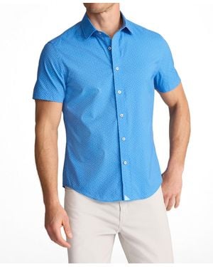 UNTUCKit Regular Fit Performance Short-sleeve Livingston Shirt - Blue