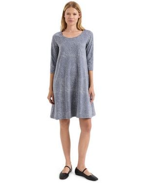 Pact Signature Fit & Flare A-line Scoop Neck Dress - Blue