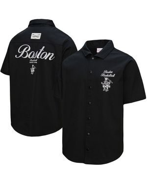 Mitchell & Ness Boston Celtics Hardwood Classics Camp Shirt - Black