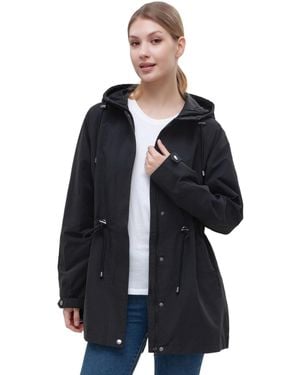 Rokka&Rolla Hooded Anorak Trench Coat - Black