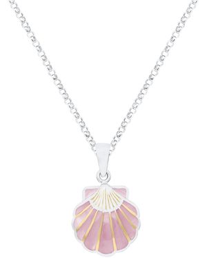 Macy's Pink Pearl Scallop Pendant Necklace