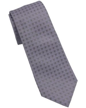 DKNY Slim Design Geometric Neck Tie - Gray