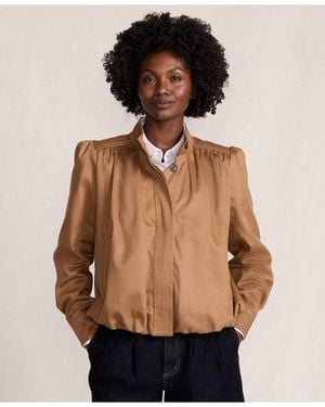Lands' End Drapey Twill Bubble Hem Jacket - Multicolor