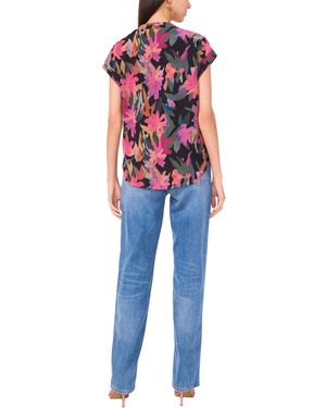 売れ筋商品|||ヴィンスカムート カットソー トップス レディース Women's Bubble-Hem Cap Sleeve Top Violet Blush Vince Camuto Bubble-hem Cap Sleeve Top in Pink | Lyst