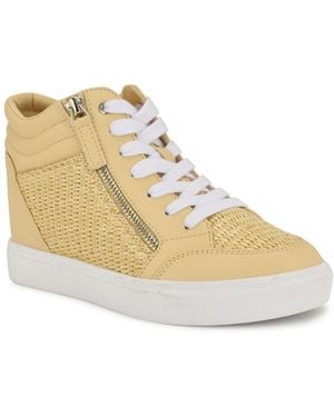 Nine West Tons High Top Hidden Wedge Sneakers - Natural