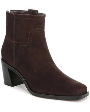 Franco Sarto Ivanna Square Toe Pull On Short Boots - Brown