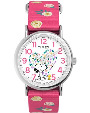 Timex Quartz Analog Nylon Watch - Pink